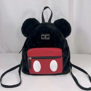 Mickey Mouse Disney Black Furry Backpack